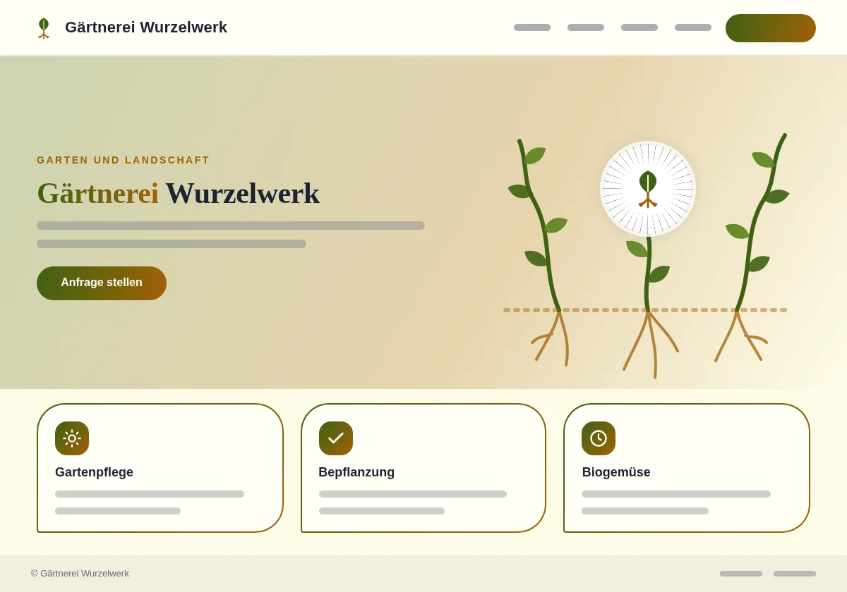Vorschau der Vorlage Natur: Webseite für Gärtnerei, Garten und Landwirtschaft am Beispiel Gärtnerei Wurzelwerk